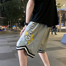 美式篮球短裤男2021薄款裤子高街ins潮宽松过膝五分裤K944-P25，男装休闲裤，星座512-2