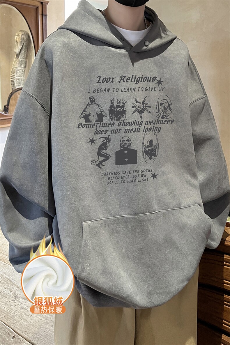 量大优可提供视频麂皮绒卫衣连帽HD019-1-LPWY4210JR-P50,男装卫衣,电商019-1