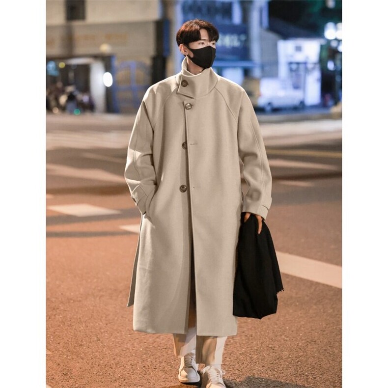 韩系中长款过膝毛呢大衣男秋冬英伦痞帅风衣外套812-F630-P128,男装风衣,星座812