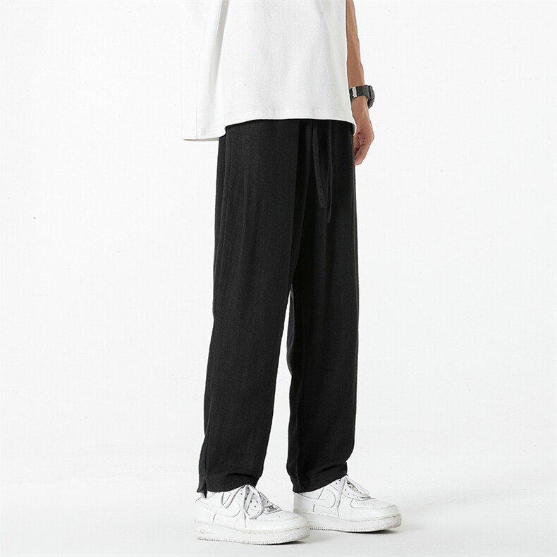 8XL-M亚麻裤男休闲束脚裤潮薄款宽松男生九分锥形哈伦裤K920P58,男装休闲裤,电商D206-1