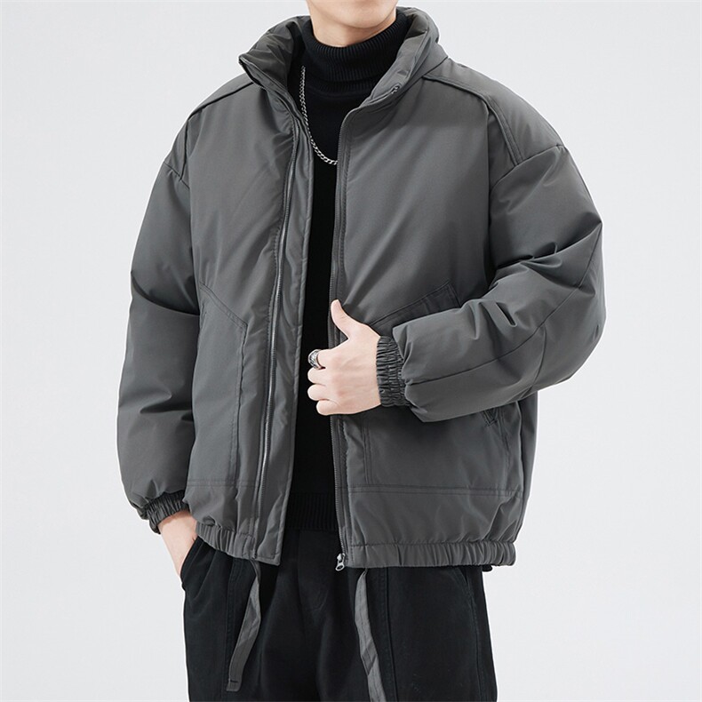 现货冬季美式休闲加厚雪山外套夹克立领纯色三防户外工装棉服,男装夹克,电商A443