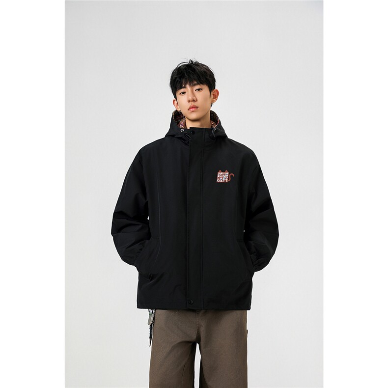 小恶魔印花小香风大码M-5XL夹克男聚酯纤维JK78124P75控118图片