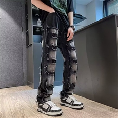 1506-1/K52181/P55复古美式印花脏染微喇cleanfit潮男女牛仔裤，男装牛仔裤，星座1506-1