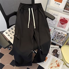 铆钉褶皱运动裤男生秋季2025新款vibe高街潮流抽绳束脚裤A619/P45，女装休闲裤，星座506B