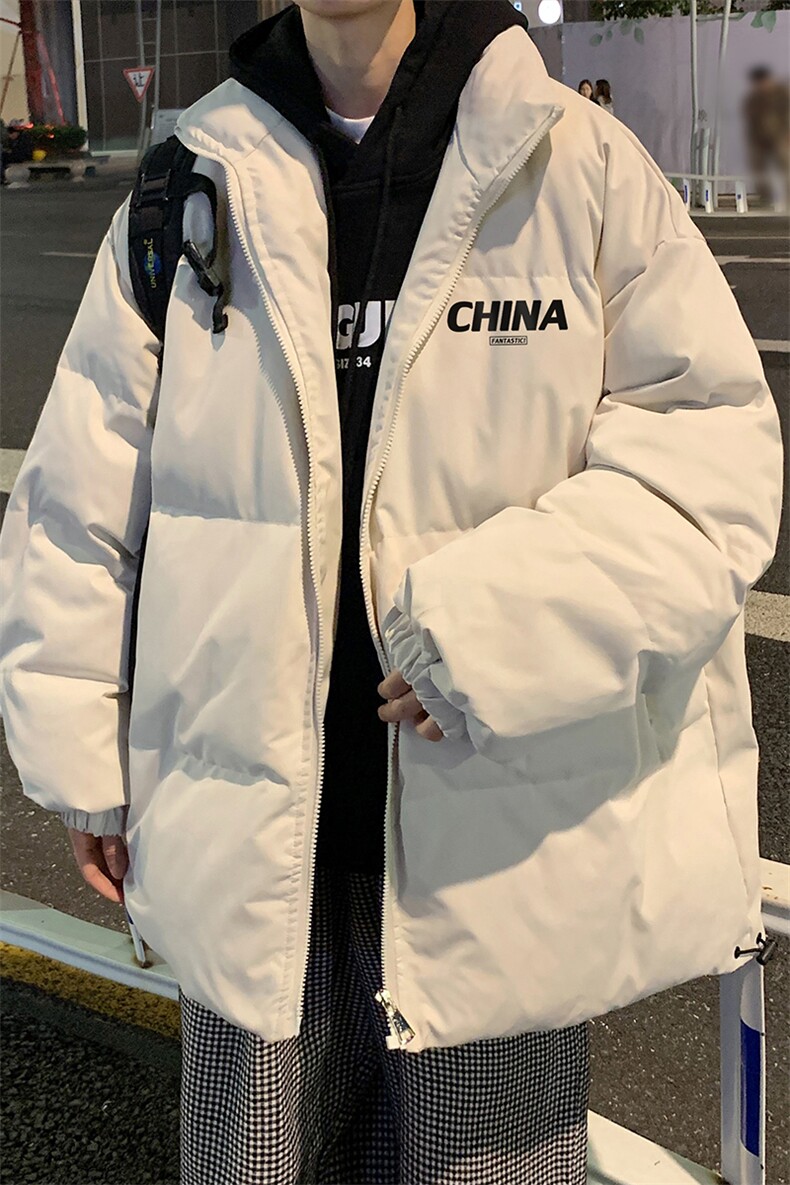 港风秋冬新款保暖立领宽松棉服外套男MY62025P115控138,男装棉衣,电商A268A
