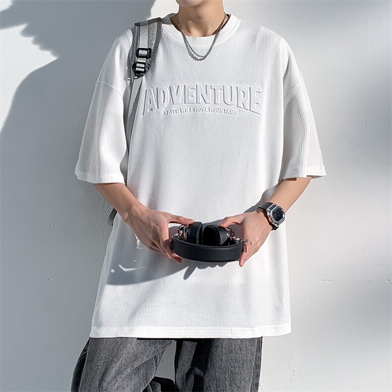 美式重磅短袖t恤男夏季潮牌青少年上衣宽松圆领半袖体恤T108-P30,男装T恤,星座308B-2