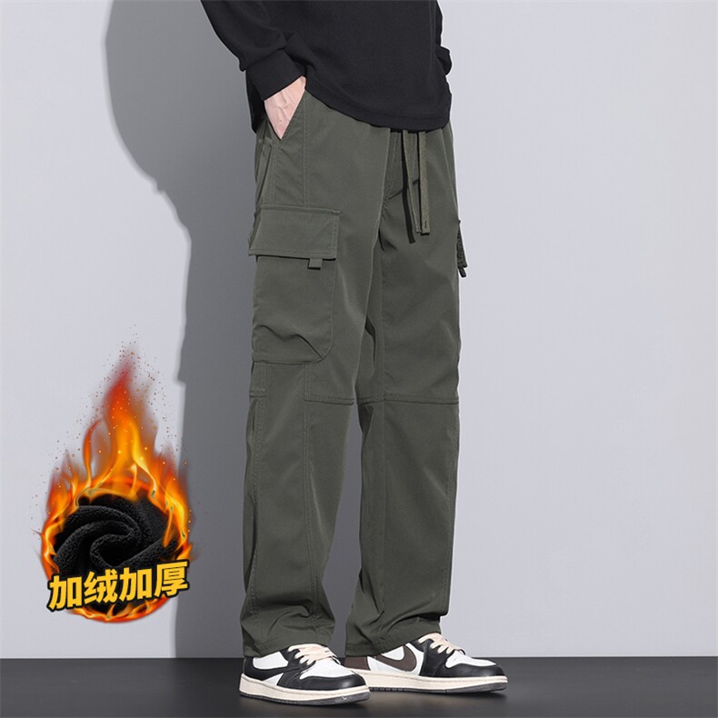 秋冬直筒工装裤男阔腿休闲伞兵裤美式冲锋加绒Z9810-P50/加绒P55,男装工装外套,星座509