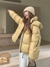现货新款东大门加厚保暖羽绒服百搭连帽面包服女装外套，女装羽绒服，网红馆