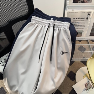 休闲裤男士韩版潮流字母直筒裤子帅2024夏季新款ins长裤K5159-P39