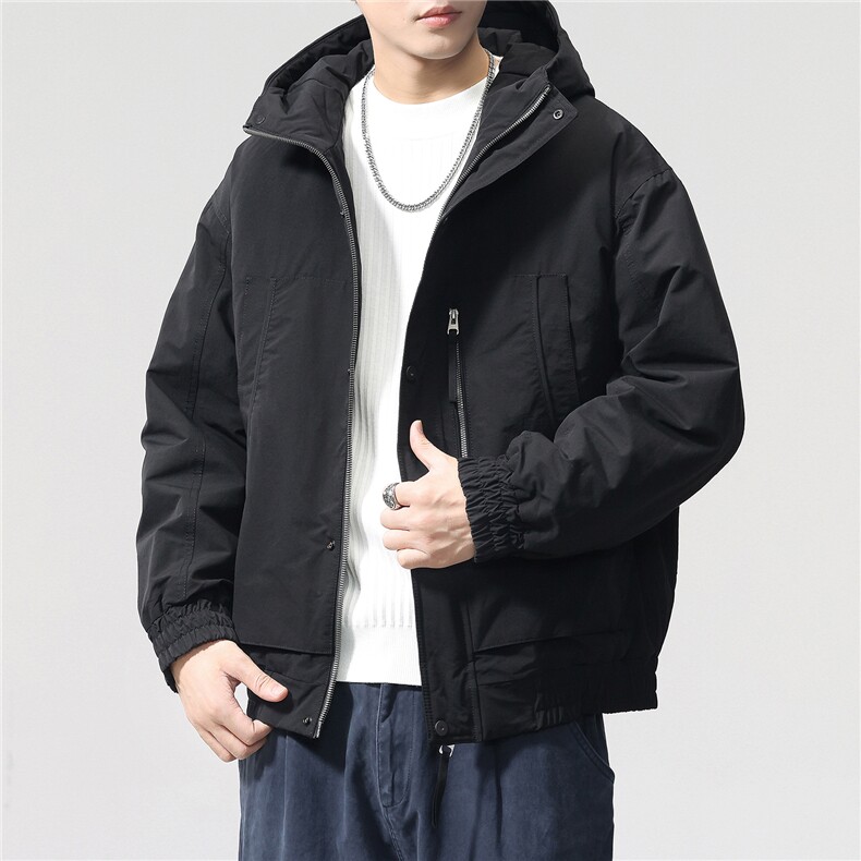 夹棉2025秋冬新款连帽工装夹克男女户外登山服棉服,男装棉衣,电商D215