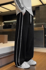 男士春季2026新款条纹直筒垂感宽松休闲阔腿长裤Q29171-特P42，男装休闲裤，星座610（原A335）