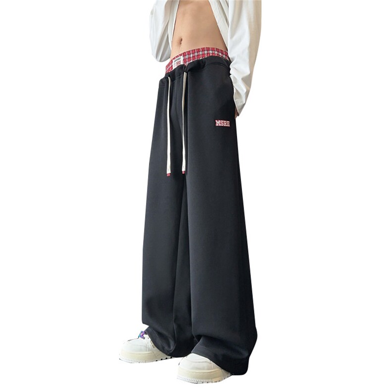 2024冬季新款内景大码双腰头加绒卫裤M-5XHK24886-P50,男装休闲裤,电商A022
