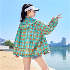 防晒衣女2024夏季透气印花宽松可外穿洋气韩版户外防晒服薄款外套，女装防晒衣，帛香坊