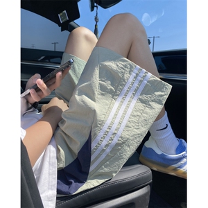 抖音品质夏季新款冰丝条纹宽松休闲五分裤B315-K24186-特p25控48图片