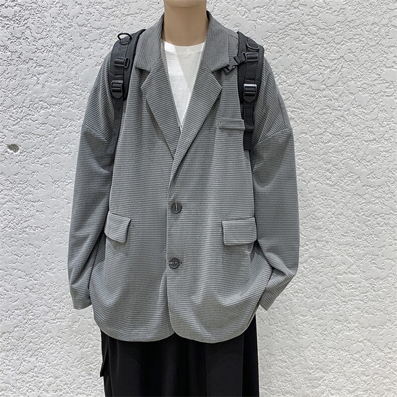 现货纯色小西装港风宽松男生西服KD401-P55,男装西服套装,电商D312-1