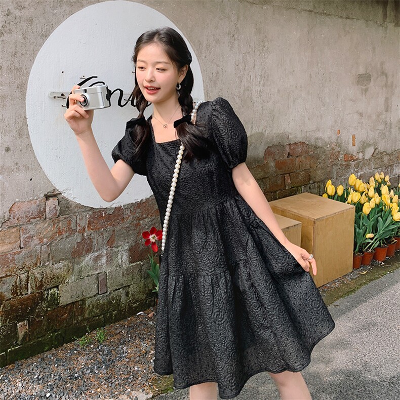 现货新款夏装复古浮雕印花公主连衣裙浙宝B2楼239-P110-控168，女装连衣裙，姿衣轩