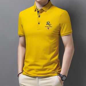 夏季新款翻领短袖体恤男装上衣休闲男士运动服POLO衫商务休闲上衣图片