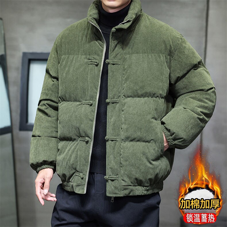 风立领灯芯绒棉衣男加厚潮盘扣棉衣xz815-503p145，男装棉衣，星座815（原A203）