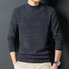 Z2450秋冬新款男式半高领全羊毛纯色针织衫保暖打底衫P132,男装针织衫/毛衣,电商B360