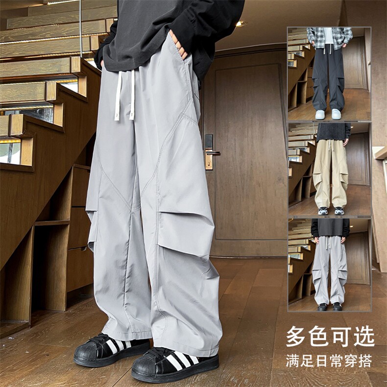 秋季潮牌弯刀裤男潮牌休闲格纹防水伞兵裤子K9010P6088图片