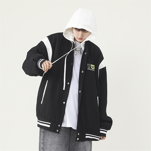 男士休闲夹克外套秋季潮牌连帽青少年棒球服秋装JK06621-P95