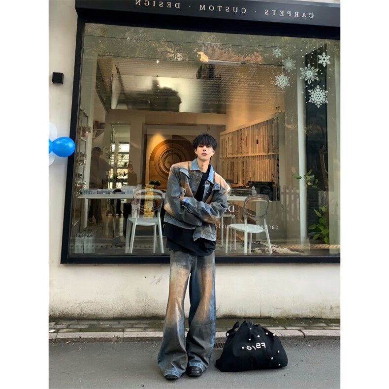 【有货】美式复古垫肩牛仔外套男cleanfit短款夹克2181CC-特P65,男装夹克,星座1007（原301D）
