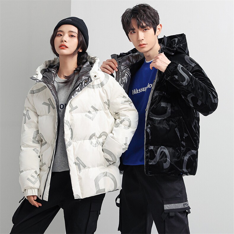 现货潮牌连帽鲨鱼皮学生情侣宽松高品质羽绒服轻薄外套面包服,男装羽绒服,星座301D-5(原星座1415）