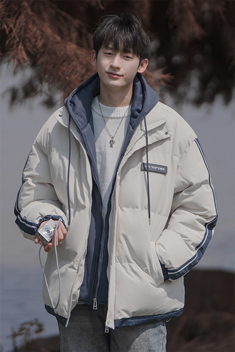 冬季假两件棉服男女同款加厚保暖棉衣棉袄外套M082-特价P63,男装棉衣,电商A007