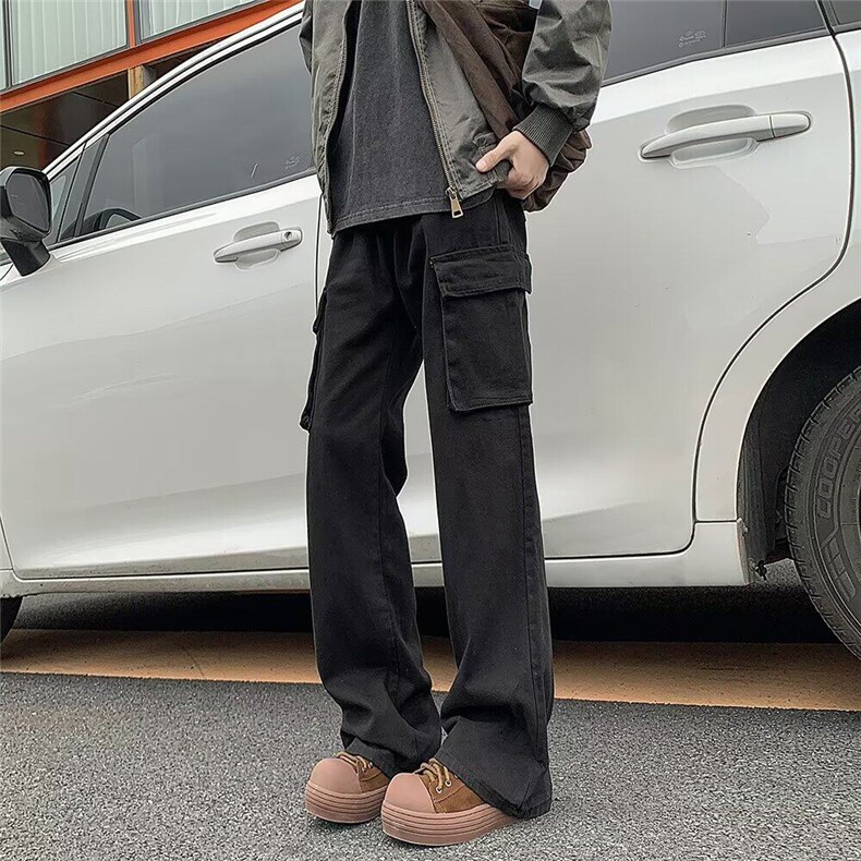 vibe风微喇工装裤美式复古高街直筒裤春秋款日系休闲裤 KC289图片