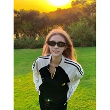 档口现货。T恤男女长袖宽松百搭拼色卫衣ST739-P43，男装T恤，星座412-1