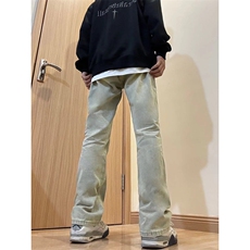 B221美式ins高街小众百搭纯色微喇牛仔裤LK22087-P55控78，男装牛仔裤，电商B221