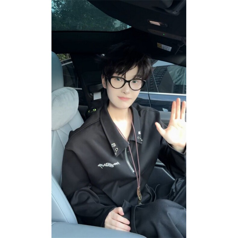 [罗一舟同款]半拉链刺绣Polo衫重磅华棉翻领卫衣504-T501-特P35，男装Polo衫，星座504