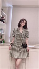 格子连衣裙ＭL，女装连衣裙，可纳奇