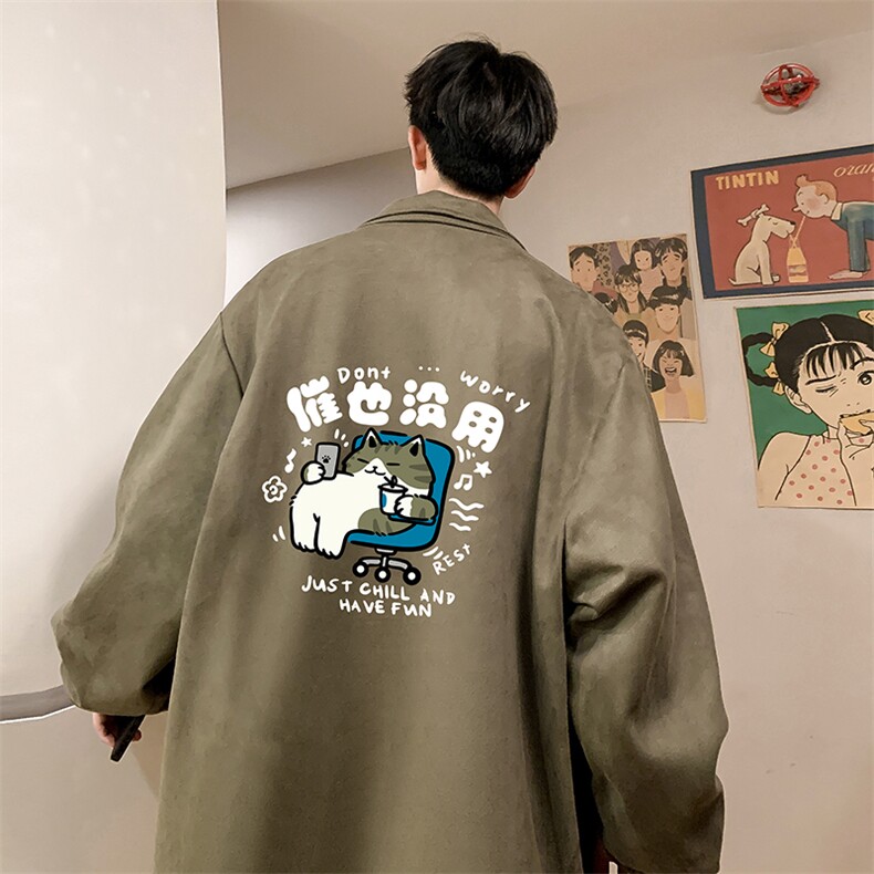 麂皮绒夹克男大码立领褂子外套JK85403-P68加绒款-P78,男装夹克,电商A040