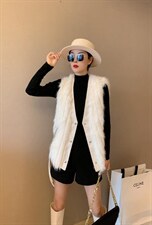 超逸世家4217冬季新款皮毛一体马甲，女装马甲，超逸世家