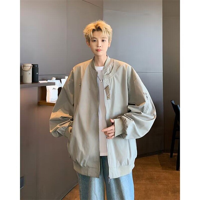 D679-P68春秋新款工装夹克飞行服中性设计感宽松百搭外套棒球服,男装夹克,星座603-2