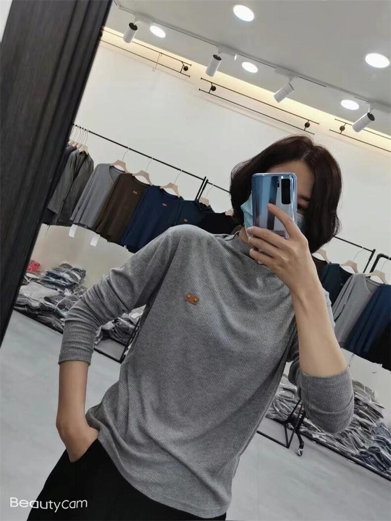 【现货】坑条彩色中高领打底衫,女装其它,依鼎衣典