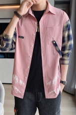 休闲衬衣男士格子衬衫长袖秋季潮流宽松寸衫青少年DS933T，男装衬衫，电商A102