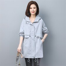 2022秋季时尚简约优雅气质显瘦休闲修身百搭潮流风衣外套，女装风衣，独衣靓