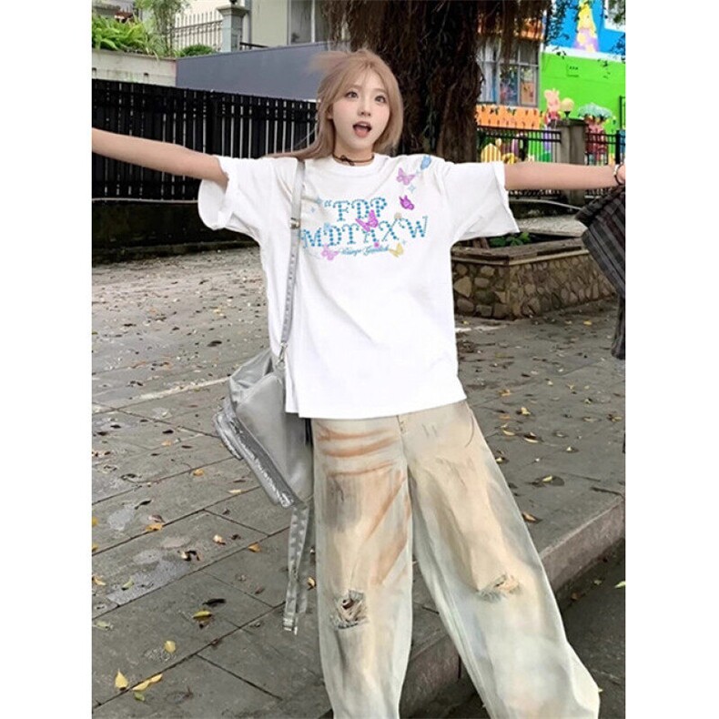 高街印花短袖T恤女夏季重磅纯棉情侣装宽松oversize上衣TY111,男装T恤,星座1116A（原606A-3）