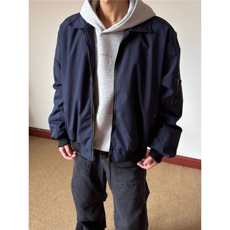 网图25美式复古飞行夹克廓形棒球服外套防风外穿A025-ZY1016-P50,男装夹克,电商A025