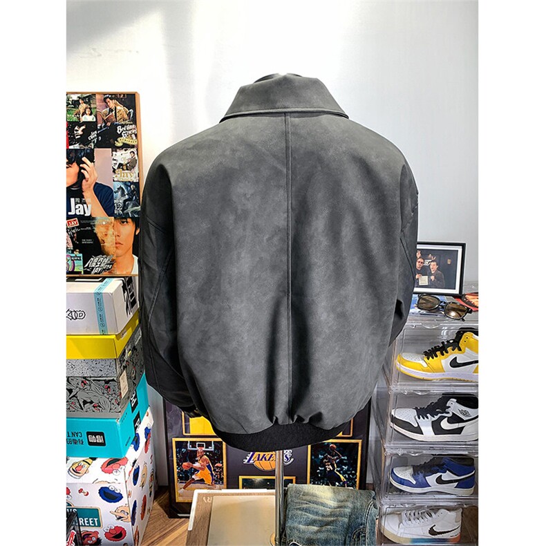 美拉德棕色皮衣外套拉链机车服飞行员夹克JK963特P78,男装夹克,星座908-1