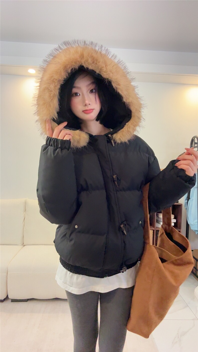 韩版纯色大毛领面包服情侣棉服514-923-P108,男装棉衣,星座514