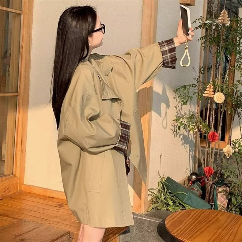 大码女装休闲短款风衣外套女2025春秋新款韩版设计感夹克女，男装风衣，星座1210-1