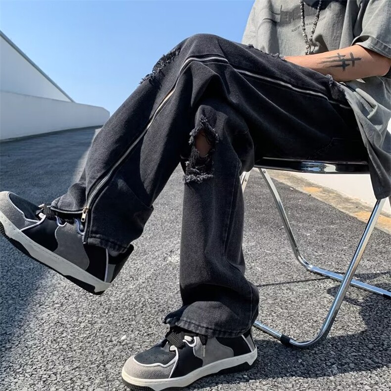 牛仔裤男潮流直脚潮ins简约新款慵懒青春流行长裤A5002P48,男装牛仔裤,星座1116-2