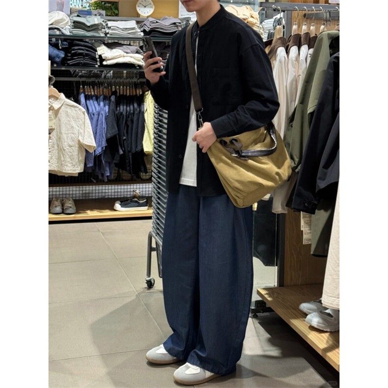 长袖立领仿麻休闲衬衫1302-GC67-P40控68成分100棉,男装衬衫,星座1302