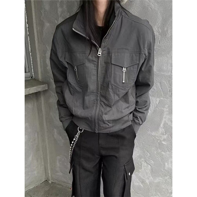 做旧解构夹克男款美式cleanfit设计感情侣拉链外套潮LXZ4522-P78,男装夹克,星座1008