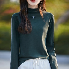 半高领针织打底衫女2024秋装新款气质内搭气质套头毛衣，女装针织衫/毛衣，佳绒高端店