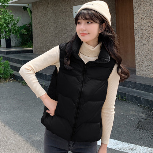 2021年冬季新款羽绒服女休闲羽绒马夹时尚坎肩立领马甲背心,女装羽绒服,欣美人