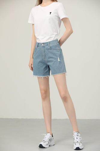 套装T恤牛仔短裤，女装职业装，哈真